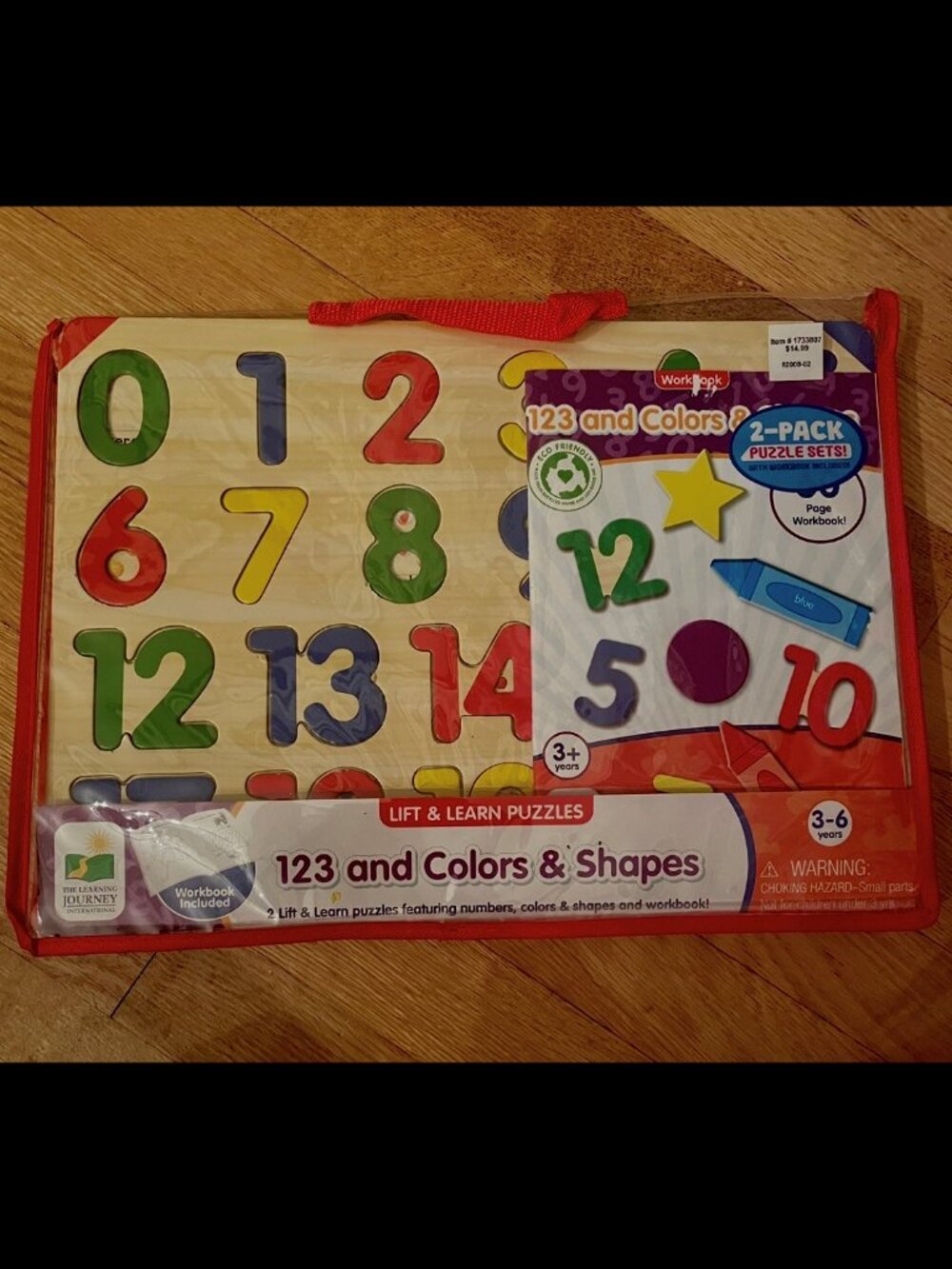 Learning Journey 2 Pack Puzzles Set & Carrying Case ABCs Letters Shapes Numbers